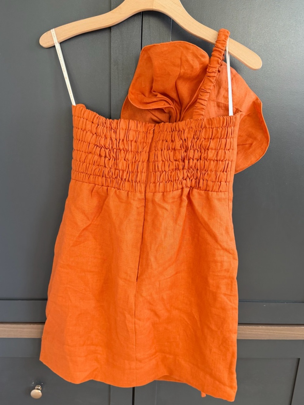 FARM Rio | Orange Flower Euroflax™ Premium 100% Linen Mini Dress | M - Picture 8 of 13
